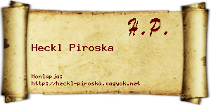 Heckl Piroska névjegykártya